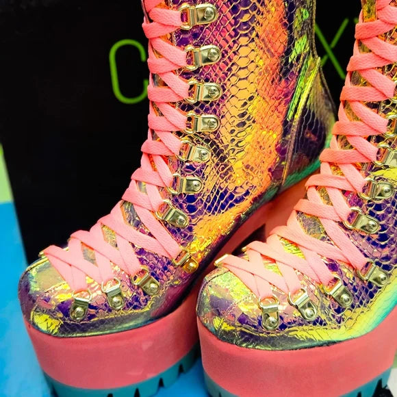 RARE NIB POISONOUS VIXEN SNAKE PLATFORM BOOTS CLUB EXX X DOLLS KILL