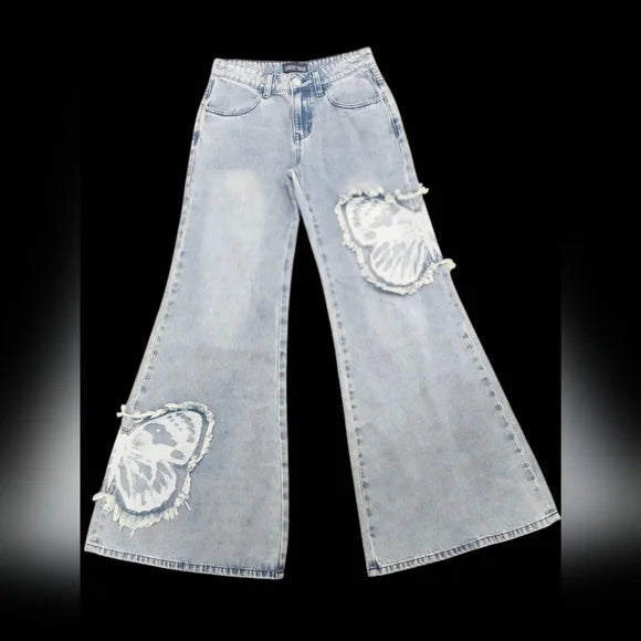 NWT Fluttering Muse Wide Leg Jeans Current Mood SZ SM