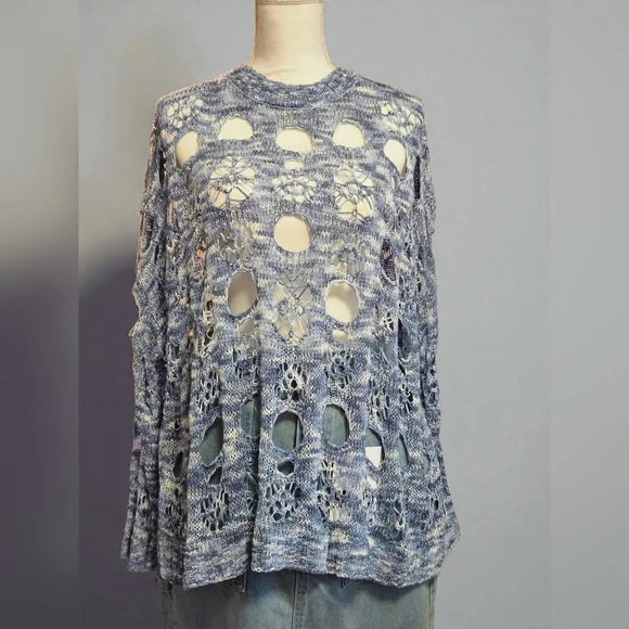 NWT Ragged Priest jeans Sweater Haze rivet BLUE size M