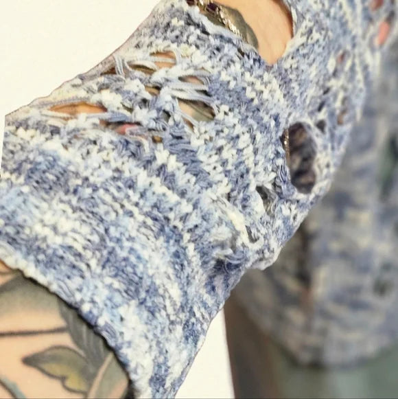 NWT Ragged Priest jeans Sweater Haze rivet BLUE size M