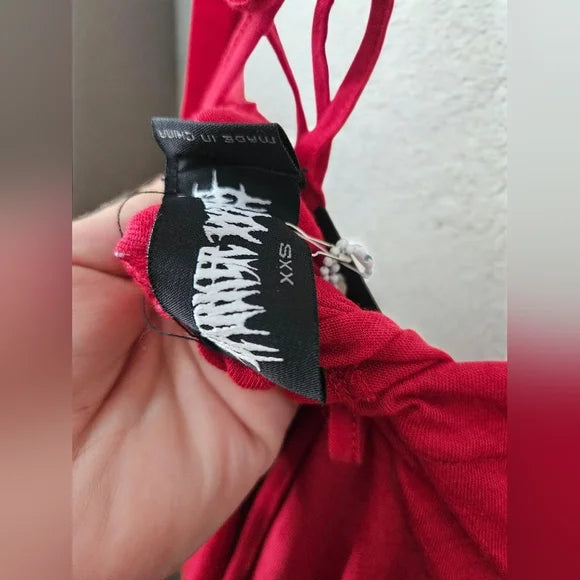 NWT DIATONIC RED/BLACK DARKER WAVS FAUX FUR JACKET!! OVERSIZED