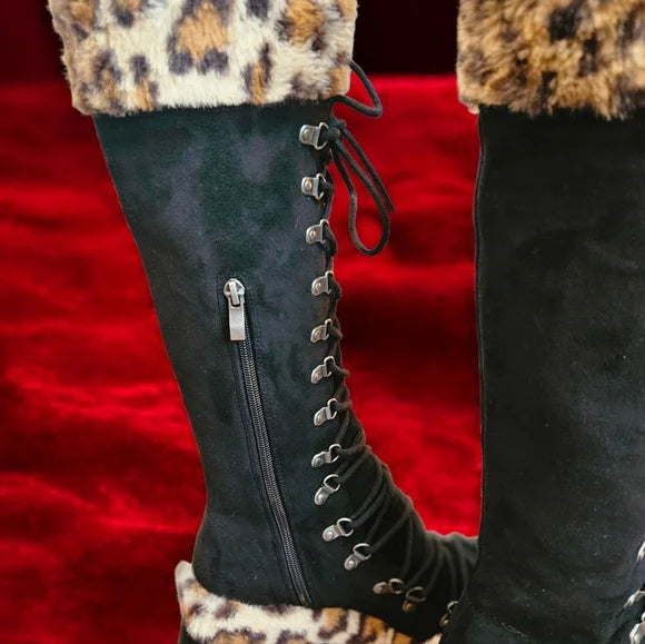 NWT Flash On Leopard Boots Current Mood SZ 8 SOLD OUT ONLINE