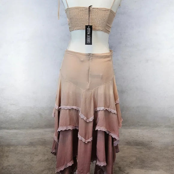 NWT Sahara Wildflower Maxi Skirt Set - Brown