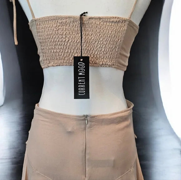 NWT Sahara Wildflower Maxi Skirt Set - Brown