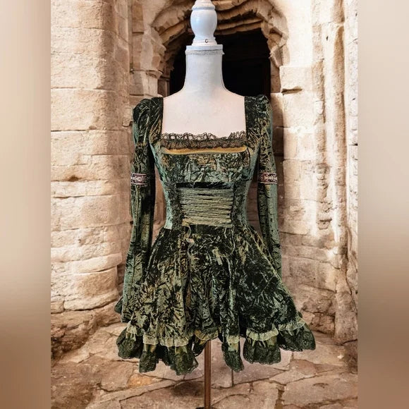 NWT Myths N' Legends Mini Dress - Green Current Mood SZ SM